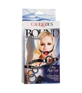 Кляп-кільце зі стразами CalExotics чорний - No Taboo