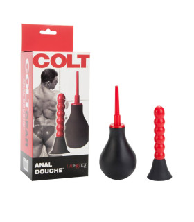 Анальный душ с рельефной насадкой Colt Anal Douche красно-черный 24.7 х 2.2 см - No Taboo