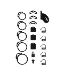 Мужской пояс верности из пластика Lockdown, маленького размера (6 см), черный - No Taboo