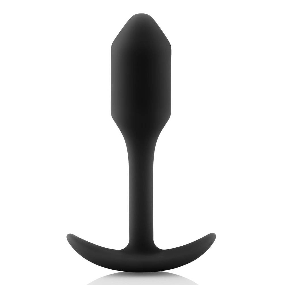 Анальна пробка із зміщеним центром ваги, S, B-vibe Snug Plug 1 чорна, 8.6 х 2.2 см (215647), zoom