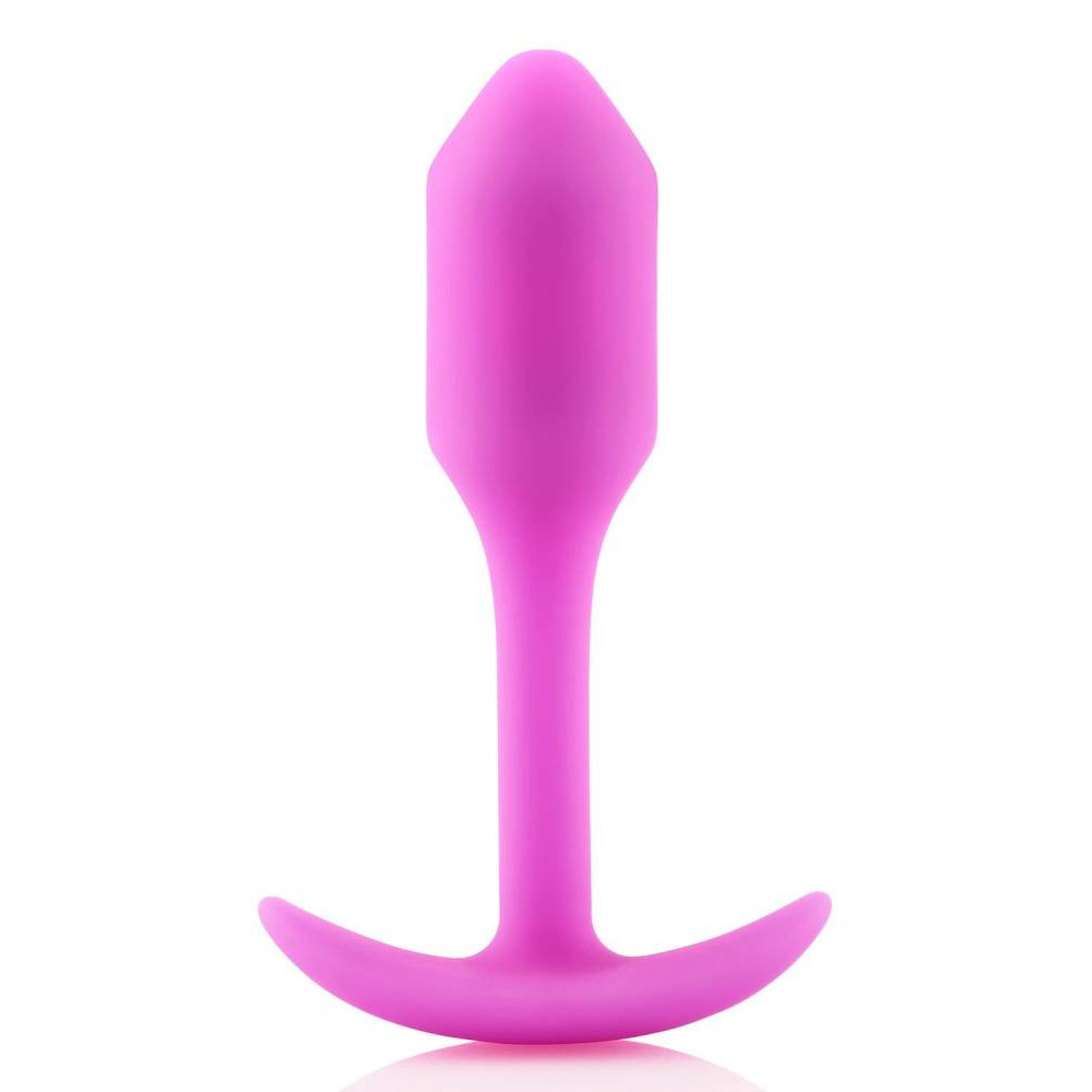 Анальна пробка із зміщеним центром ваги, S, B-vibe Snug Plug 1 рожева, 8.6 х 2.2 см (215648), zoom
