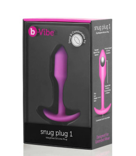 Анальна пробка із зміщеним центром ваги, S, B-vibe Snug Plug 1 рожева, 8.6 х 2.2 см - No Taboo