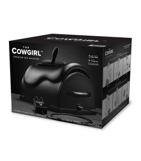 Секс-машина смарт CoWgirl Premium с вибрацией и ротацией, с 2 насадками, черная - No Taboo