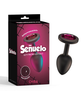 Анальная пробка с камнем, S, Chisa Senuelo, черная, 7 х 2.7 см - No Taboo