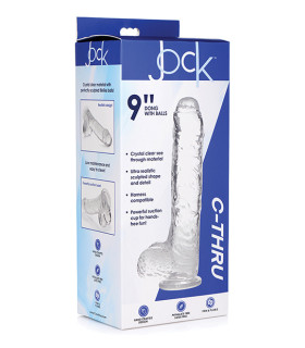 Фалоімітатор реалістичний на присосці Jock C-Thru прозорий, 24.8 х 4.6 см - No Taboo