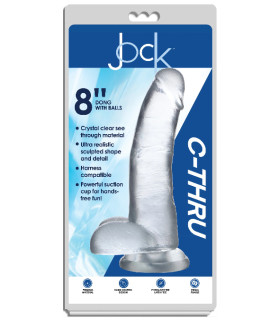 Фаллоимитатор реалистичный гигантский Jock C-Thru на присоске, прозрачный, 23 х 5.3 см - No Taboo