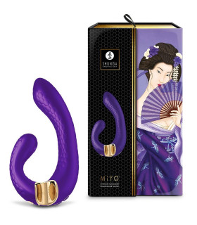 Вагінально-кліторальний вібратор Shunga Miyo нереалістичний, фіолетовий, 18.5 х 3.7 см - No Taboo