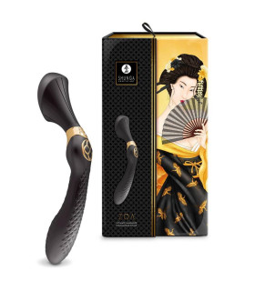 Вибратор нереалистичный рельефный Shunga Zoa черный, 26.5 х 3.8 см - No Taboo
