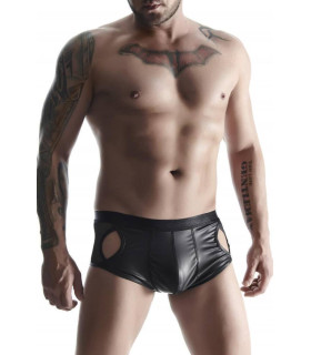 Эротические мужские трусы с прорезями, M, Boxer Wetlook Regnes Fetish Planet черные - No Taboo