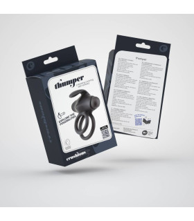 Эрекционное виброкольцо Crushious Thumper с пультом, чёрное, 8,5 см - No Taboo