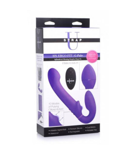 Страпон безремневой с вибрацией G-Pulse XR Brands, силиконовый, фиолетовый - No Taboo