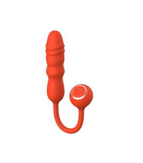 Вибратор с фрикциями рельефный нереалистичный Glitz Chisa Kissen оранжевый, 26.8 х 4.5 см - No Taboo