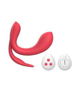 Тройной вибратор с дистанционным пультом Acein Chisa Kissen коралловый, 10.8 х 3.5 см - No Taboo