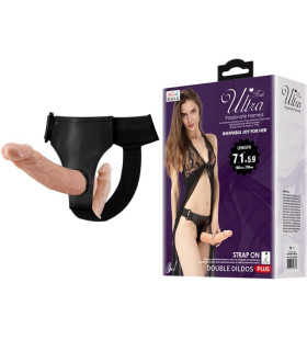 Страпон із двома фалоімітаторами реалістичний на трусиках Pretty Love бежевий, 18 х 3.6 см - No Taboo