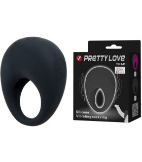 Вибро-эрекционное кольцо Trap Pretty Love черное, 5.5 х 5.2 см - No Taboo