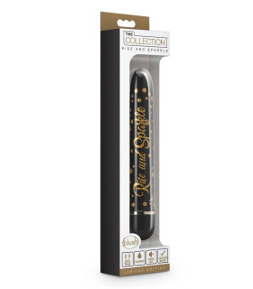 Вібратор із написом Rise and Sparkle Blush, чорний, 17.7 х 2.5 см - No Taboo