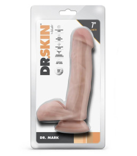 Фаллоимитатор реалистичный Blush Dr. Skin на присоске, бежевый, 17.7 х 3.8 см - No Taboo