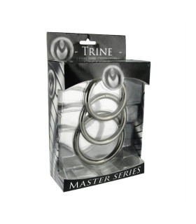 Набір ерекційних кілець Master Series металевий, сріблястий - No Taboo