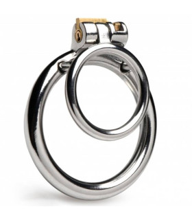 Набір ерекційних кілець для члена та мошонки на замку Master Series, срібний - No Taboo