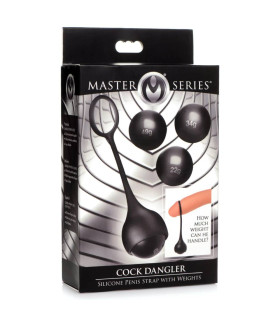 Набор кольцо на член с грузиками Master Series черный - No Taboo