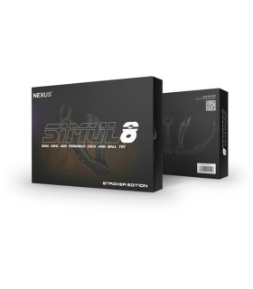 Масажер простати з кільцем на член і мошонку Nexus Simul 8 чорний, 24.4 х 3.6 см - No Taboo