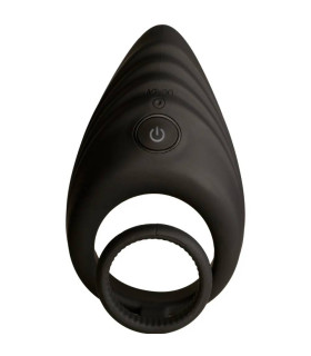 Вібро-ерекційне кільце Nexus Enhance з петлею на мошонку, з рельєфним стимулятором, чорне, 6 х 4.1 см - No Taboo