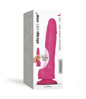 Фалоімітатор реалістичний розмір L Strap-On-Me на присосці, рожевий, 14.2 х 4.1 см - No Taboo