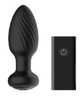 Анальная пробка с вибрацией рельефная с дистанционным пультом Nexus Tornado черная, 9.6 х 3.3 см - No Taboo