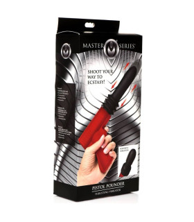 Вибратор с фрикциями с пистолетной рукоятью Master Series черно-красный, 22.6 х 3.2 см - No Taboo
