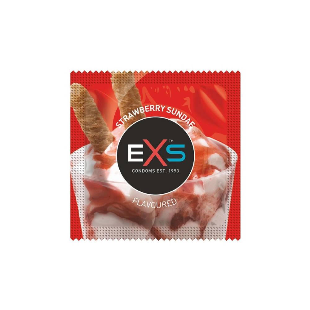Оральні презервативи EXS зі смаком полуниці, 1 шт (216223), zoom