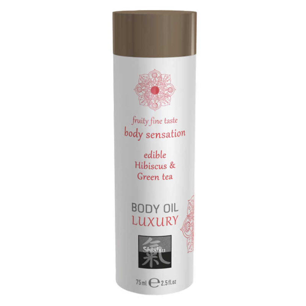 Масажна олійка їстівна HOT Body Oil Luxury зі смаком гібіскуса та зеленого чаю, 75 мл (38054), zoom