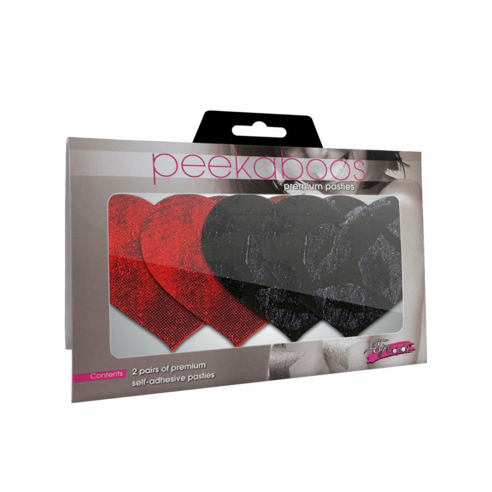 Пест (наклейки на соски) 2 пари в комплекті, червоно-чорні (37822), zoom