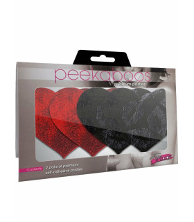 Пэстисы (наклейки на соски) 2 пары в комплекте, красно -черные - No Taboo