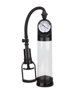 Вакуумная помпа Dream Toys с манометром, прозрачная, 20 х 3 см - No Taboo