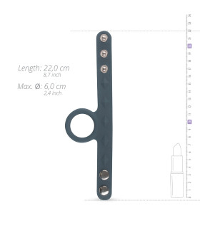 Подвійне ерекційне кільце Boners Cock Ball Strap - S/M, сіре - No Taboo