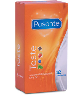 Гумки Pasante Taste Condoms, 12 шт, з різними смаками - No Taboo
