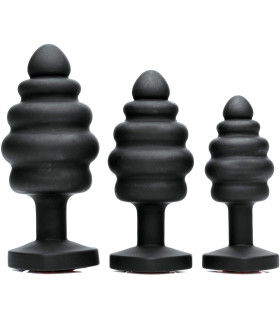 Набор анальных пробок разных размеров с камнем - No Taboo