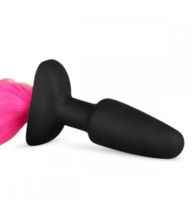 Анальна пробка з довгим хвостом, рожева - No Taboo