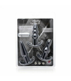 Набор из трех анальных пробок + вибропуля - No Taboo