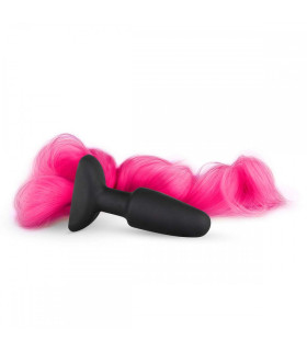 Анальна пробка з довгим хвостом, рожева - No Taboo