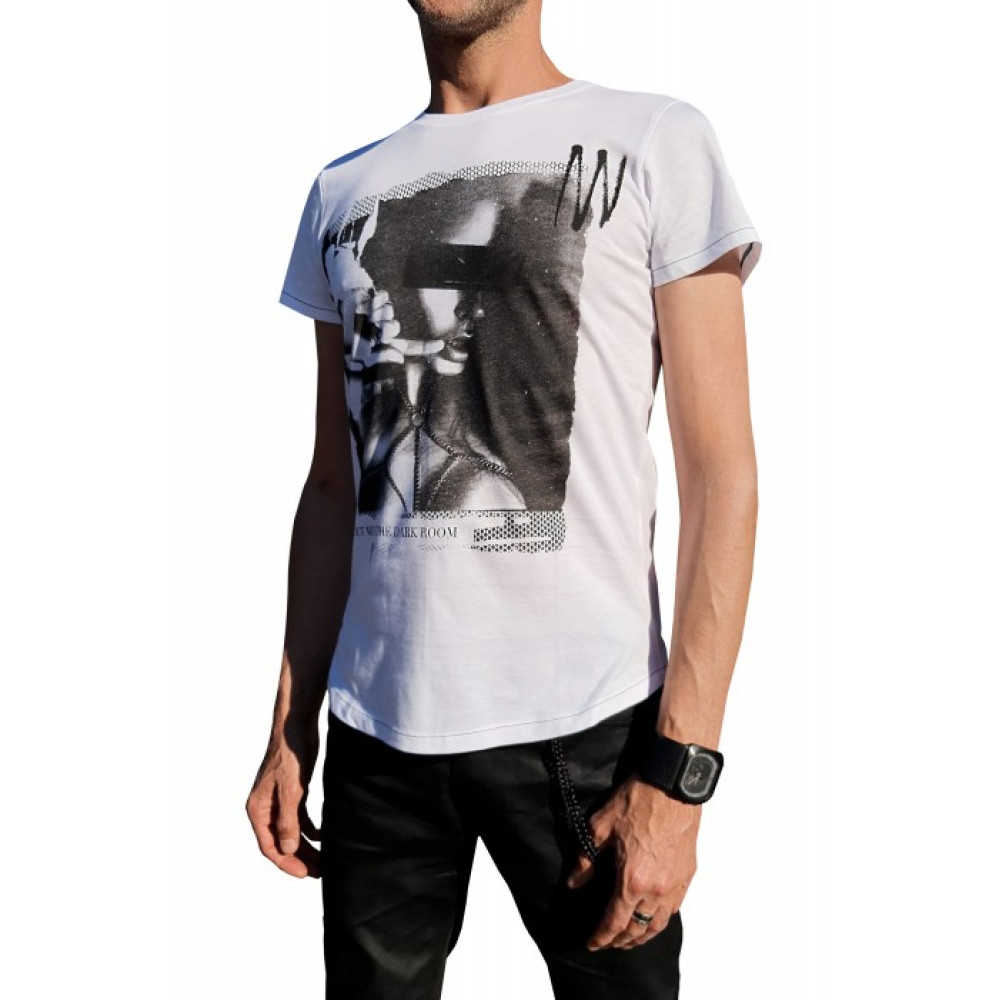 Чоловіча футболка Біла "Dark room", XL (38761), zoom
