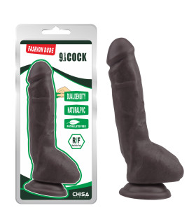 Фаллоимитатор на присоске, коричневый, 23 см - No Taboo