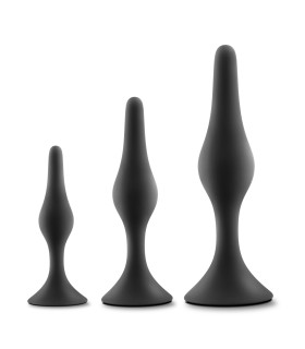 Набор анальных пробок разных размеров, черного цвета - No Taboo