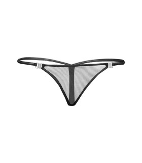 Стринги прозрачные с застежками Noir Handmade M, черные - No Taboo