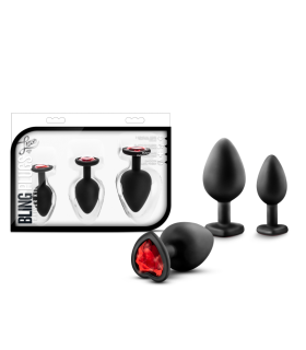 Анальная пробка, S, со стразом, красного цвета, 2.5 см х 7.6 см - No Taboo