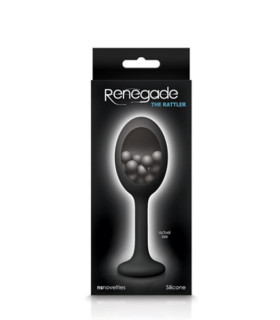 Анальна пробка з кульками всередині Renegade Rattler, чорна - No Taboo