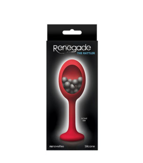 Анальная пробка с шариками внутри Renegade Rattler, красная - No Taboo