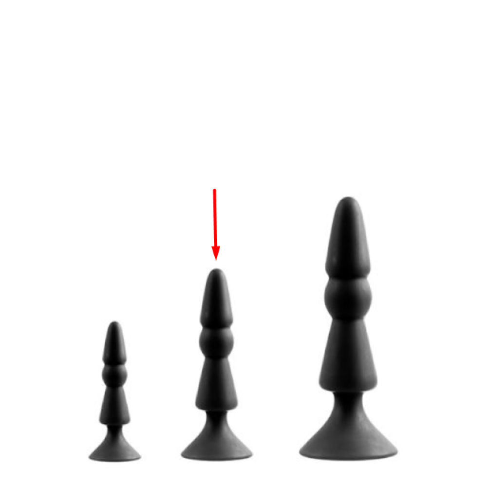 Анальная пробка с присоской черного цвета, размер М (37452), zoom