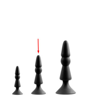 Анальная пробка с присоской черного цвета, размер М - No Taboo