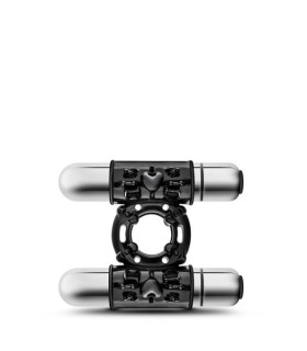 Ерекційне кільце з подвійною вібрацією, чорне - No Taboo